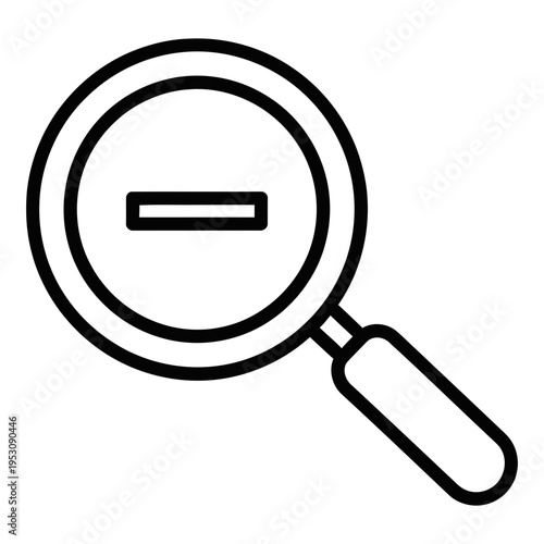 magnifying glass with minus sign, search zoom out icon