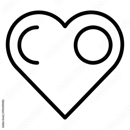 Minimal heart icon with eyes, love symbol