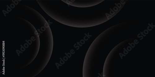 Abstract background black with dynamic circle shape elements. Trendy and modern geometric gradient background. Vector Illustration