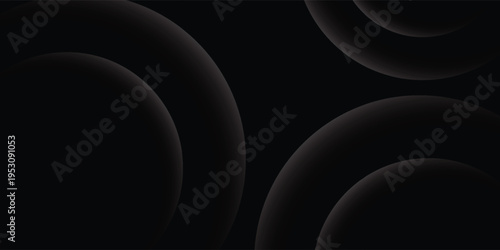 Abstract background black with dynamic circle shape elements. Trendy and modern geometric gradient background. Vector Illustration