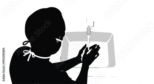 Child using tablet computer touchscreen device with stylus or finger in studio setting isolated on white background