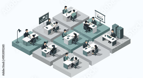 Modern Office Environment with Diverse Teams Collaborating Effectively.