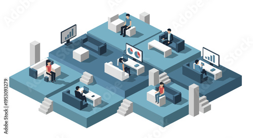 Modern Office Space with People Working Efficiently.