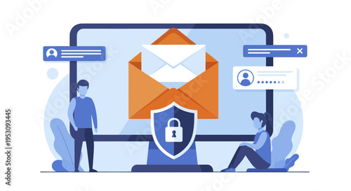 Secure Email Communication and Digital Security Concept.
