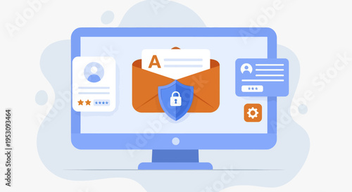 Secure Email Communication and Digital Security Concept.