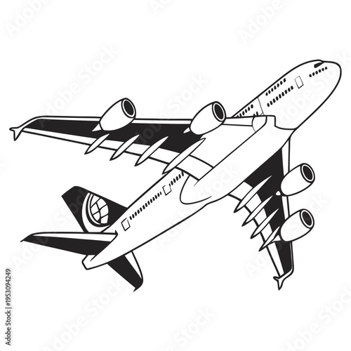 Vector illustration of a large commercial airplane
