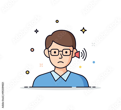 Historic site tour reflection centered on a visitor silhouette with subtle audio guide icon near the ear, symbolizing guided learning and respectful