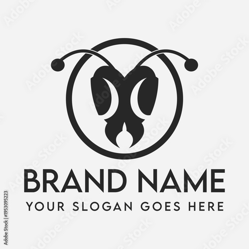 Ant Logo Symbol of Teamwork and Perseverance