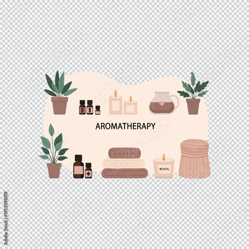Set of aromatherapy vector illustrations