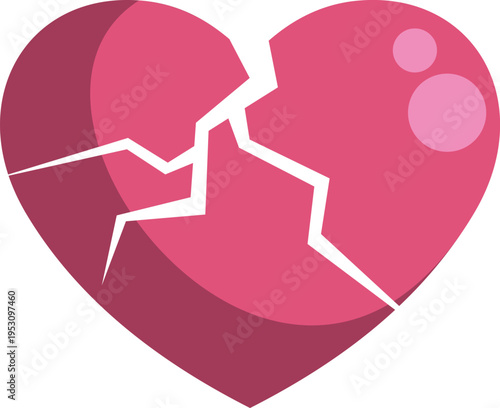 Broken heart icon showing conceptual design for failed relationships