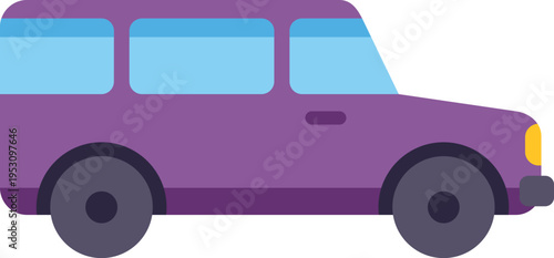 Purple suv vector illustration showing vehicle for transport and road travel