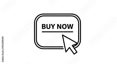 mouse cursor pointing at a buy now button symbolizing online shopping and e-commerce transactions on a website