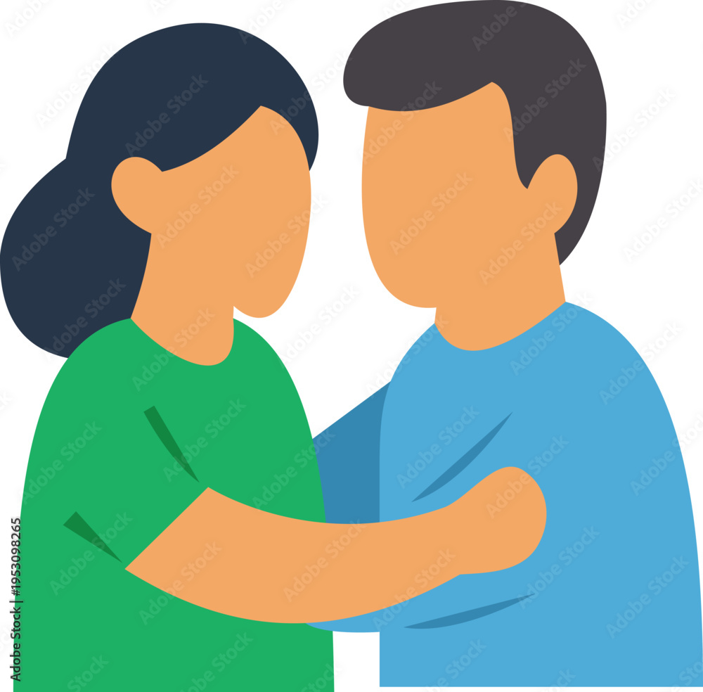 Fototapeta premium Couple embracing showing love and support relationship