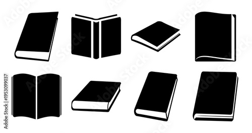 Set of eight different books illustration perfect for designers and illustrations