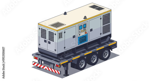 Industrial Diesel Generator on Trailer for Power Supply.