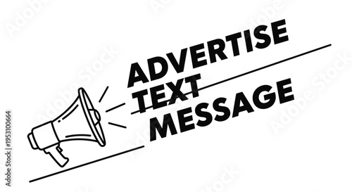 Megaphone With Advertised Text Message On White Background For Marketing Concepts