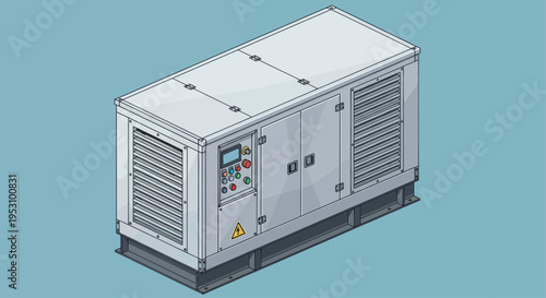 Industrial Power Generator Unit Providing Backup Electricity Supply.