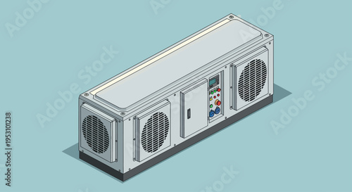 Isometric Industrial Air Conditioning Unit for Commercial Use.
