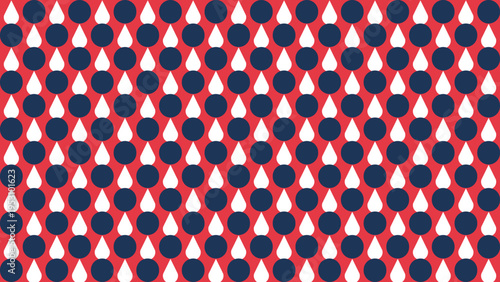 Red White and Blue Seamless Pattern vector background