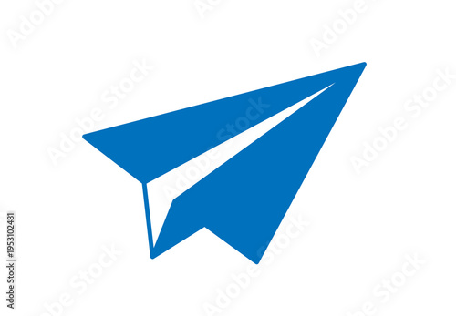 Canvastavla Blue paper plane icon for send and message delivery png transparent background