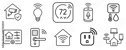 Simple black home icon with power button silhouette