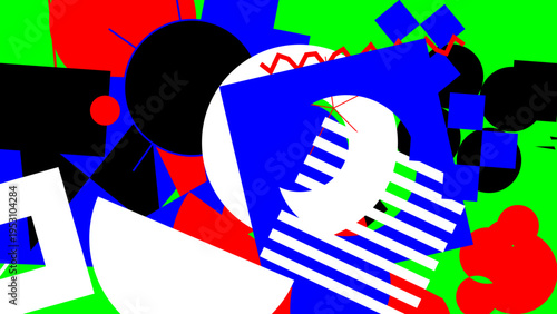 Abstract Composition with Bold Colors and Geometric Shapes vector background