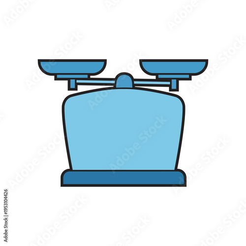 Balance scale icon, weight and measurement concept