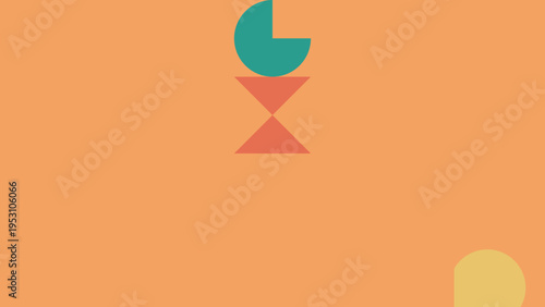 Abstract Geometric Composition in Warm Colors vector background