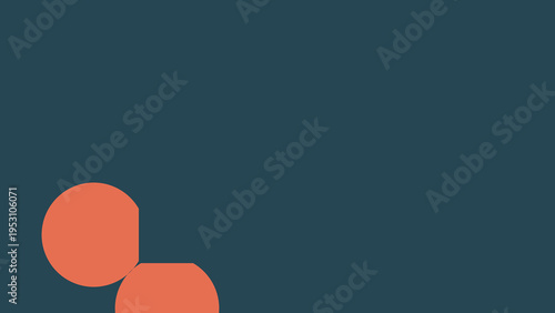 Abstract Orange Circles on Teal Background vector background