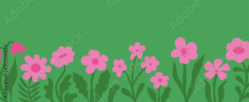 Vector hand drawn sketchy doodle illustration, flowers for prints and cards, simple minimal design elements, blossom and spring