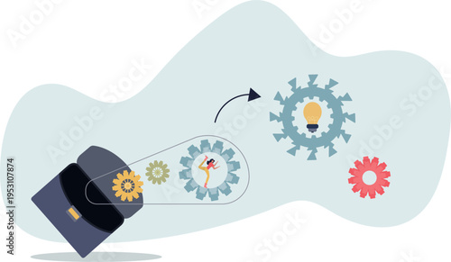 Teamwork gears as business cooperative machinery.idea concept.person's life situation and his activities.