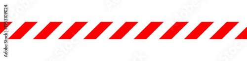 A long horizontal strip featuring a repeating pattern of diagonal red and white hazard stripes