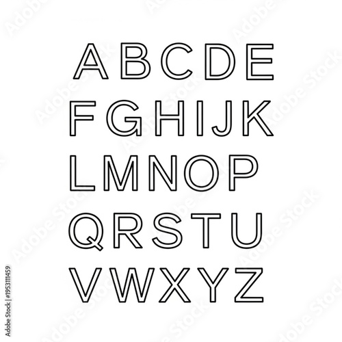 Hand drawn alphabet vector set featuring a collection of black letters and numbers for typography design and educational art illustration