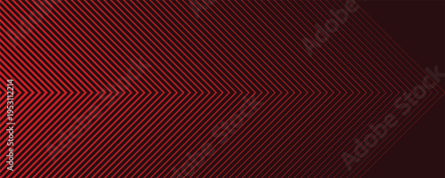Red arrow background. Abstract triangle gradient wallpaper. Repeating arrow strip background for flyers, banners, posters, presentations. Thin to thick linear texture. Masculine vector bg