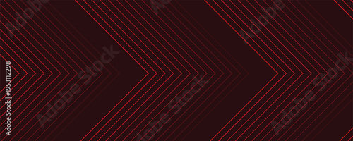 Red arrow background. Abstract triangle gradient wallpaper. Repeating arrow strip background for flyers, banners, posters, presentations. Thin to thick linear texture. Masculine vector bg