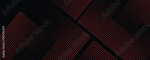 Red arrow background. Abstract triangle gradient wallpaper. Repeating arrow strip background for flyers, banners, posters, presentations. Thin to thick linear texture. Masculine vector bg