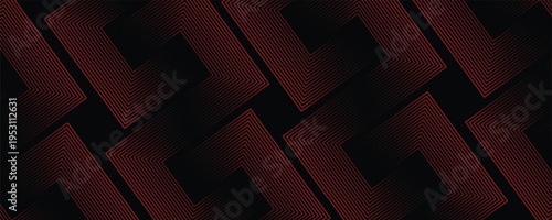 Red arrow background. Abstract triangle gradient wallpaper. Repeating arrow strip background for flyers, banners, posters, presentations. Thin to thick linear texture. Masculine vector bg