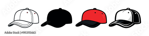 Row of caps with one red cap highlighted on dark gradient
