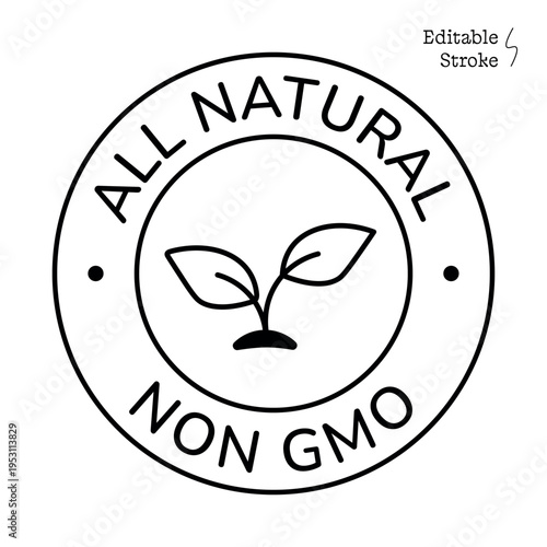 Non GMO All Natural Food Seal Organic Healthy Product Packaging Badge 5