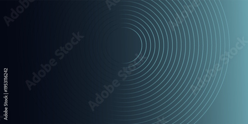 Blue abstract background with glowing circles. Swirl circular lines pattern. Geometric spiral. Twirl element. Modern graphic design. Futuristic technology concept.