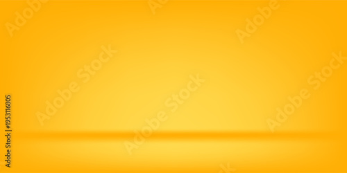 yellow background abstract with Gradient in empty room studio, Yellow empty room studio gradient used for background, yellow background studio with shine use for product shooting.
