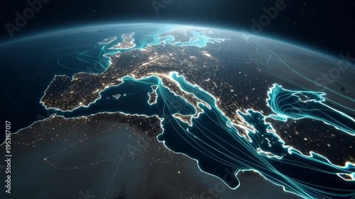 Hormuz Channel Glowing Line Map Animation on World Map, Maritime Routes Highlighting Arabian Gulf Region, Strategic Shipping Lanes, Global Trade Visualization and Geopolitical Navigation Concept