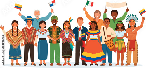 Diverse group of people standing together.