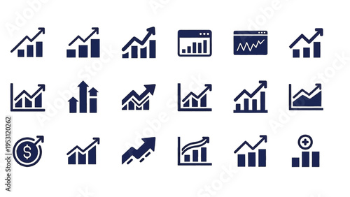 Business growth and financial analytics icons