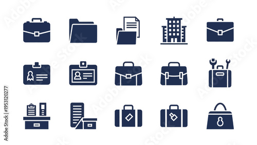 Business and office icons for corporate use