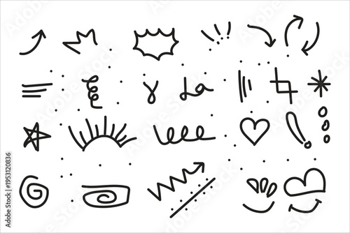 Hand drawn doodle icons and symbols
