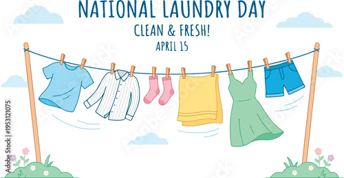 Clothes Hanging on a Line.