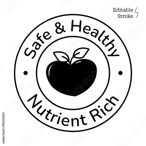 Safe and Healthy Nutrient Rich Food Seal Nutrition Product Packaging Badge