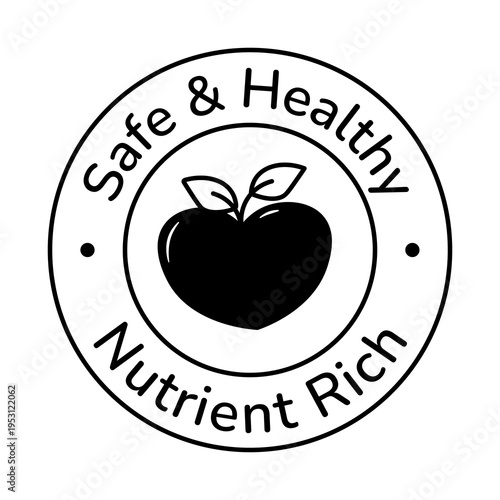 Safe and Healthy Nutrient Rich Food Seal Nutrition Product Packaging Badge