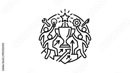 Teamwork and Achievement Concept Graphic